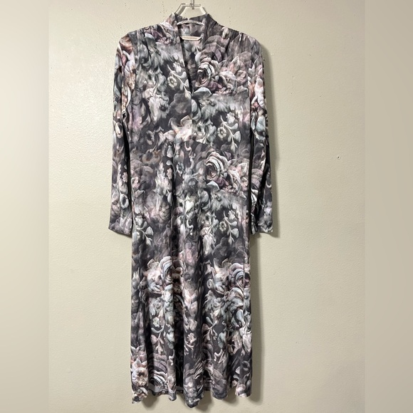 Soft Surroundings Naima Floral Moody Dark Academia Maxi Dress Petite Medium - Picture 2 of 8